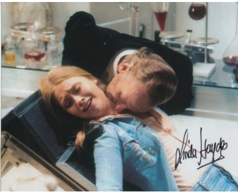 HAMMER HORROR-8x10 photo signed by Hammer horror movie actress Linda Hayden. Good condition 
