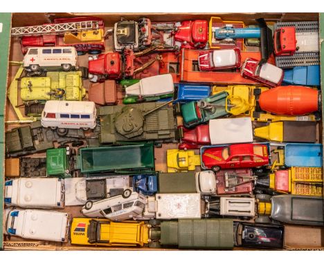 Quantity of Various makes, Dinky, Corgi, Matchbox, Rio, Ertl, Solido Etc, Includes, cars, Vans, Trucks, Busses, Cement mixer,