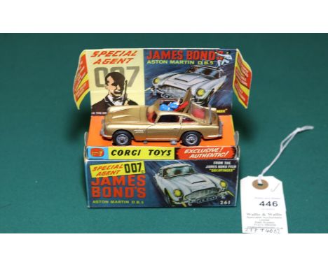 Corgi 261 James Bond Aston Martin DB5 from the film Goldfinger. Car has all the features workin, Ejector seat, Machine guns, 