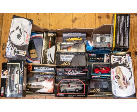 21 Corgi James Modern issue models, Lot includes "Tommorow Never Dies" Aston Martin, "Golden Eye" Aston Martin and Ferrari, 0