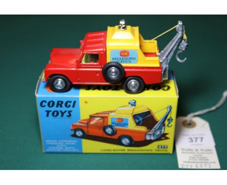 Corgi Toys Land-Rover Breakdown Truck (477). A Series II example in bright red with yellow interior, spare wheel fixed to nea