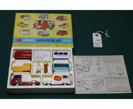 Corgi Toys Constructor Set (Commer 3/4 Ton Chassis) GS24. Comprising 2x Commer 3/4 Ton cab and chassis units, 4 interchangeab