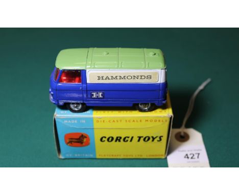 Corgi Toys Commer 3/4 Ton Chassis Van "HAMMONDS". (462). A promotional issue for Hammonds stores in Hull. Finished in dark bl