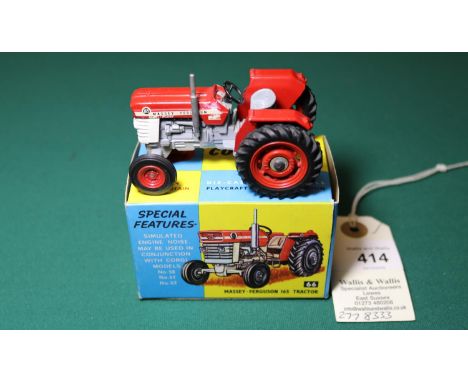 Corgi Toys Massey-Ferguson 165 Tractor (66). In red and grey livery with cream radiator, red wheels, black plastic steering w