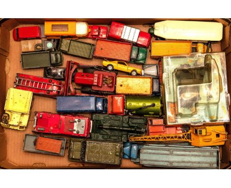 22 Dinky Toys. Most For Restoration. Including Guy Van Ever Ready. Commer Fire Engine. Pullmore Car Transporter &amp; loading