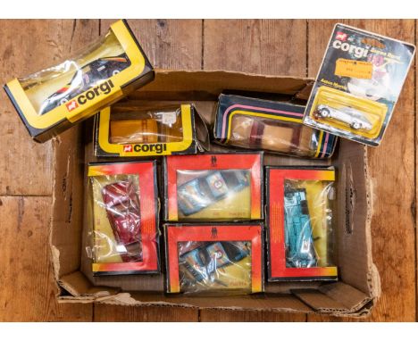 Quantity of various makes, Matchbox, Corgi, Dinky, Rio, Schuco, and others. Lot includes, Schuco Mirakocar 1001, (Boxed), sch