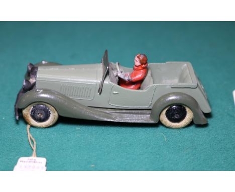 Dinky Toys British Salmson Four-Seater Sports car (36f). An unusual example with driver, grey body with olive green moulded c