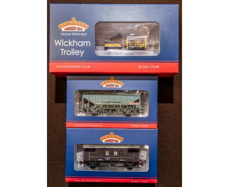 3x Bachmann Branch-Line Model Railways. Wickham Trolley Car BR Engineers (32-992). Plus an SE&amp;CR 'Dancehall' Brake Van, S