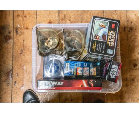 Quantity of Star Wars toys and related items, 1/6 scale pre-painted vinyl model kit of Tusken Raider, BB8 remote control toy,