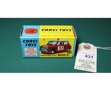 A very useful Corgi Toys box for the Monte-Carlo B.M.C. Mini Cooper 'S' (317). 8.5/10, with only minor wear/creasing, complet