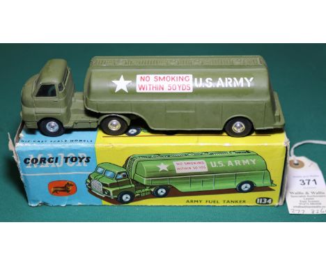 Corgi Major Toys Army Fuel Tanker (1134). Tractor unit a Bedford 'S' type example, with later dished spun wheels, tanker trai