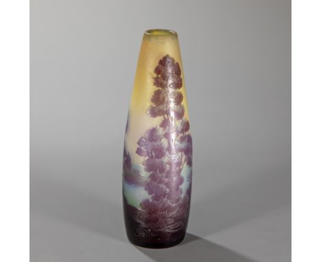 Etablissements Galle, Nancy, Vase 'Paysage des Vosges', um 1914GalleGalle, Etablissements, NancyÜberfangglas, farblos, gelb, 
