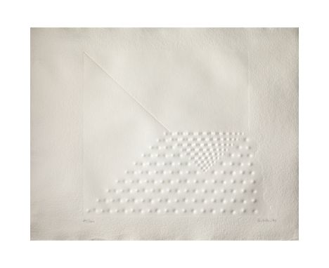 Enrico Castellani* (1930-2017), Ohne Titel (die Spitze der Pyramide), 1983Castellani, EnricoPrägedruck auf Bütten von Lafranc
