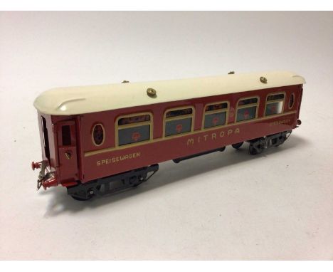 Railway O gauge tinplate Mitropa Speisewagen, Pullman 'Zenobia', Compagnie International Des Wagons-Lits et des Grand Express