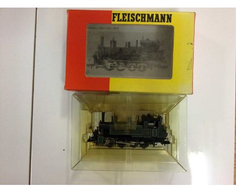 Fleischmann N gauge Royal Bavarian lined green 0-8-0 Class GTL 4/4 Tank locomotive 2560, boxed 4819 and Peco LMS maroon 4-6-0