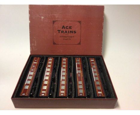 Ace Trains O gauge LMS vintage 'The Merseyside Express-London (Euston) and Liverpool' coach set including Full 3rd class 4195