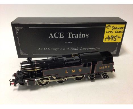 Ace Trains O gauge 2-6-4T Stainer LMS black gloss lined Tank locomotive 2524, in original box