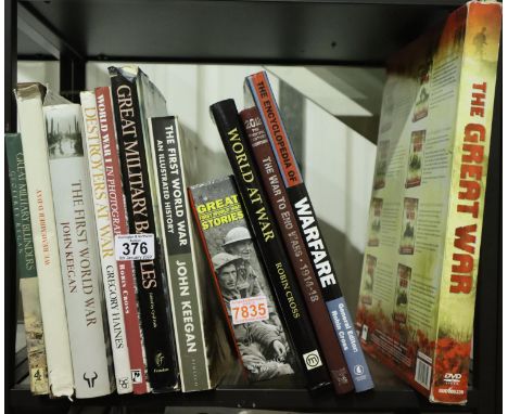 Shelf of WWI books. Not available for in-house P&amp;P, contact Paul O'Hea at Mailboxes on 01925 659133 