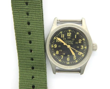 Vietnamese made US Army manual wind wristwatch. P&amp;P Group 1 (£14+VAT for the first lot and £1+VAT for subsequent lots) 