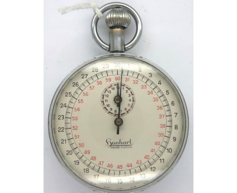 Third Reich Hanhart torpedo timer from The Torpedo School at Murwik, Germany. Name/flotilla may have been removed. Works but 