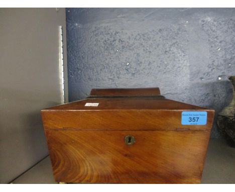 A Georgian mahogany tea caddy 