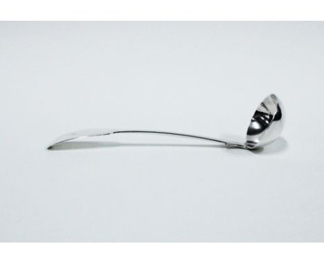 19th century Scottish provincial silver fiddle pattern toddy ladle, Andrew Davidson, Arbroath, c1835, 15cm long 