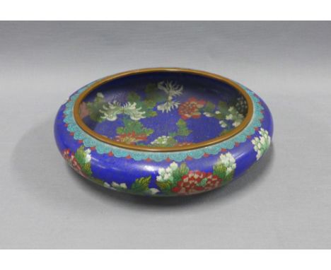 Cloisonne enamel brush washer, late 19th / early 20th century, of compressed globular form, 27cm 