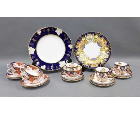 Collection of Royal Crown Derby Imari patterned tables wares to include coffee cups, tea cups, saucers and two cabinet plates