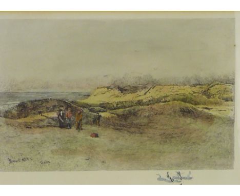 After John Smart RSA, 'Troon' a coloured etching by G. Aikman, ARSA, framed under glass, 30 x 23cm 