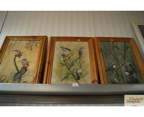Peter R Holmes, three studies depicting birds