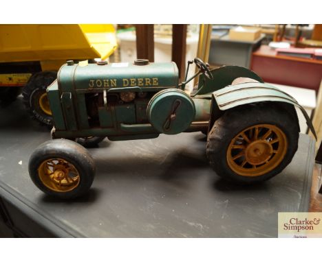 A tin plate John Deere tractor