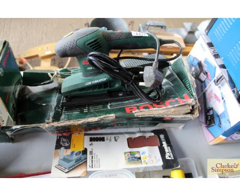 An as new Bosch low vibration orbital sander