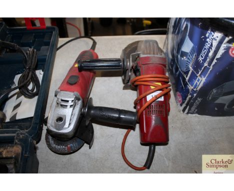 A small hyper tough angle grinder and one other angle grinder