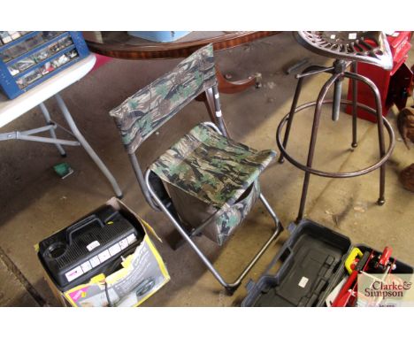 A folding hunting stool
