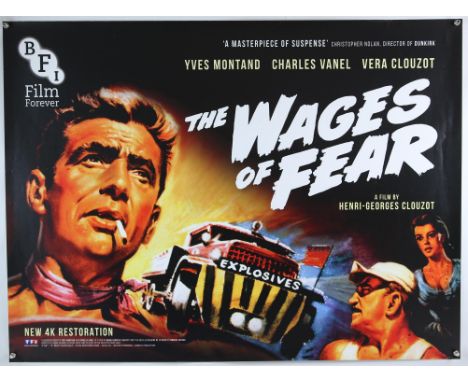 The Wages of Fear (R-2017) British Quad film poster, BFI release of the 4K Restoration, rolled, 30 x 40 inches. 