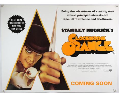 Clockwork Orange (R-2000) British Quad film poster, rolled, 30 x 40 inches. 
