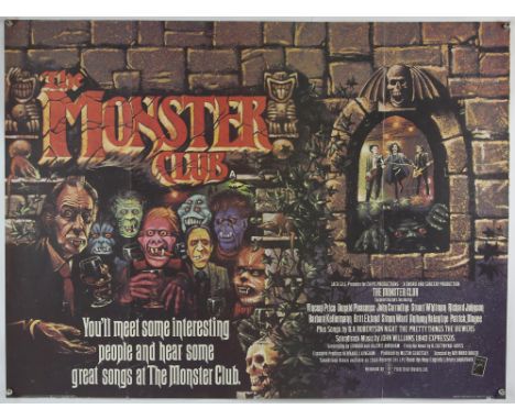 The Monster Club (1980) British Quad film poster, artwork by Graham Humphreys, starring Vincent Price, ITC Films, folded, 30 