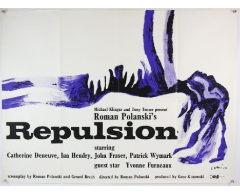 Repulsion (R-1974) British Quad film poster, directed by Roman Polanski, artwork by Jan Lenica, Compton, folded, 30 x 40 inch