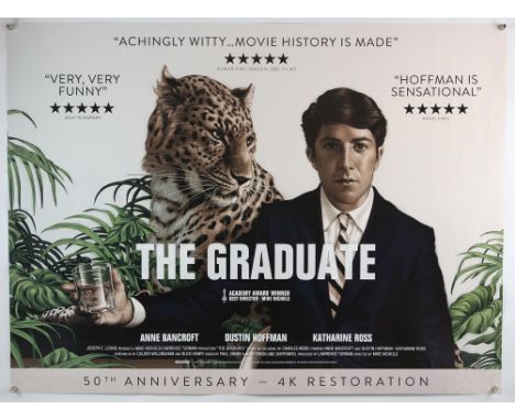 The Graduate (R-2017) British Quad film poster, 50th Anniversary, rolled, 30 x 40 inches. 