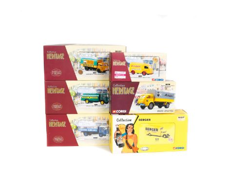 10 Corgi Heritage Collection French commercial vehicles. Unic Saverne vehicle de service - Pompes Guinard EX72916. Saviem Bac