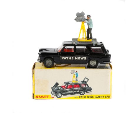 Dinky Toys Pathe News Camera Car (281). A Fiat 2300 estate in black with red interior, 'PATHE NEWS' to sides, camera and came