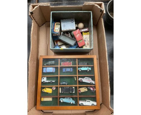 Group of Dinky cars and other toys.
