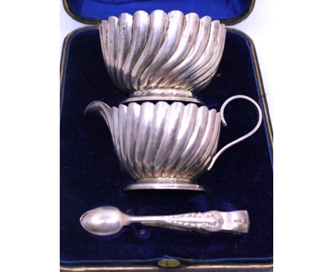 Selection of Sterling Silver and Silver Plated Items.  To include a Sterling Silver Sugar Bowl, Milk Jug and Sugar Tongs Boxe