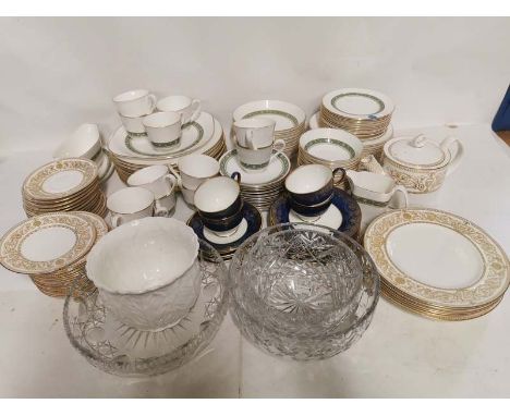 A collection of English Bone China Tea ware to include; a part Wedgwood set, Royal Worcester 'Hyde Park' teapot and tea set, 