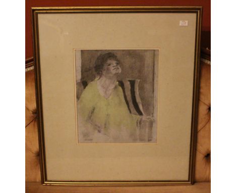 Wooldridge Portrait of a pierrot, half length, 32.5cm x 27.5cm and the companion picture of a figure, half length seated in a