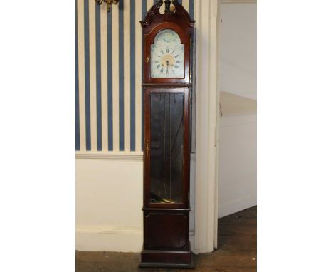 Modern weight driven longcase clock, pendulum and brass weights included but clock untested therefore viewing is recommended.