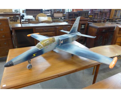 A model USAF jet fighter plane