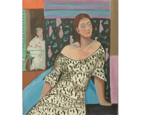 A French Modernist female portrait, oil on canvas, indistinctly signed, 66 x 54cms, unframed