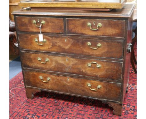 A George III mahogany chest, fitted two short and three long drawers, on bracket feet W.105cm
