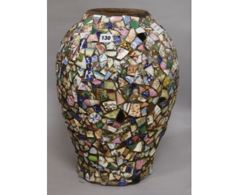 A tile mosaic vase